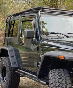 Three quarter cropped view of Emanuel Costas Jeep Wrangler passenger side.