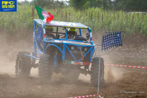 CST-SPONSORED RED TEAM of Italy action shot of their 4x4 Vehicle and Land Dragon tires racing.