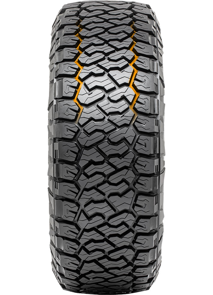 SAHARA AT318 Tire Tread Wide zig-zag grooves design section highlighted view.